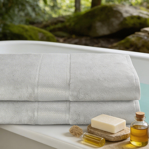 Toalla de Baño de Bambú Tejida Premium, Ultra Suave, Altamente Absorbente, de Secado Rápido, Ecológica y de Lujo para Uso en el Hogar, Hotel o Spa - Product Image 1