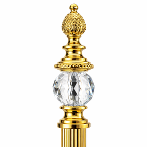 Poignée de porte en laiton cristallisé Luminor |   Poignée d'entrée cannelée en or de luxe |   Matériel architectural décoratif moderne pour hôtels - Product Image 5