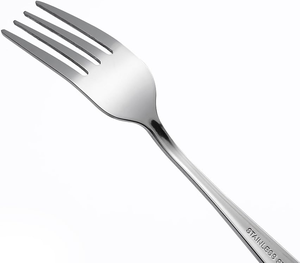 Tenedores de Acero Inoxidable con Acabado Espejo, Diseño Minimalista de Mango Largo, Aptos para Lavavajillas, Juego de Cubiertos Plateados para Bodas - Product Image 4