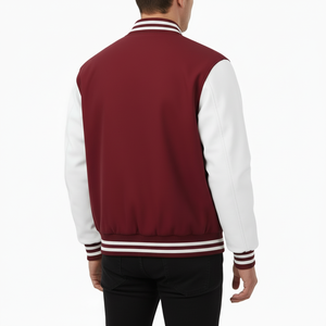 Mens Varsity Style Jacket Cotton Polyester 350 GSM Regular Fit Snap Closure Long Sleeve Street Fashion Wear OEM Service - Product Image 2
