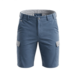 Men's Plus Size Cargo Shorts Mid Waist Button Fly Solid Color Canvas Fabric <b>Denim</b> <b>Material</b> Bermuda Length Casual Style Pockets - Product Image 6