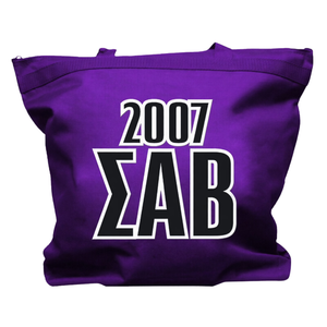 Sac fourre-tout The Links avec nom et date de fondation brodés, violet, personnalisé, sac de shopping brodé, sac fourre-tout cadeau, approvisionnement en gros - Product Image 1