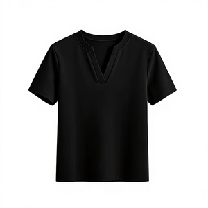 Camiseta de Poliéster Transpirable de Manga Corta con Cuello en V y Estampado de Verano para Mujer, de Alta Calidad, Precio al por Mayor, Secado Rápido, Oferta de Moda - Product Image 4