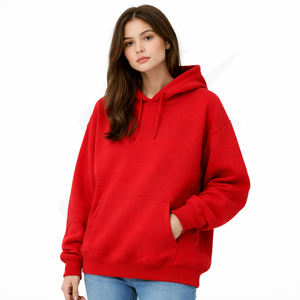 Sweat à capuche oversize pour femme, 100% coton molletonné 450 g/m², coupe ample, épaules tombantes, personnalisable avec logo OEM, directement de l'usine - Product Image 4