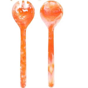 Handmade Epoxy Resin <b>Salad</b> <b>Tools</b> Set with Colorful Swirl Handles Dishwasher Safe Modern Dining Home Kitchen Restaurant - Product Image 1