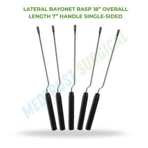เครื่องมือผ่าตัดกระดูกสันหลังแบบด้านเดียว ชนิด Lateral Bayonet Rasp ขนาด 18 นิ้ว ความยาวรวม 7 นิ้ว ด้ามจับ 7 นิ้ว - Product Image 2