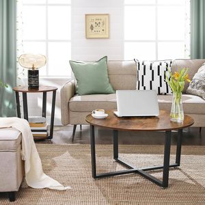 <b>Rustic</b> Brown 2-Tier Accent <b>Bedside</b> <b>Table</b> with Storage Shelf Easy Assembly Nightstand for Small Spaces Living Room & Bedroom - Product Image 1