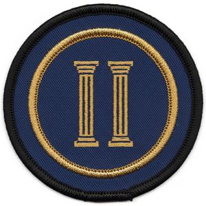 Parche Bordado Termoadhesivo de Estrella y Compás de Regalia Masónica, Insignia de Círculo Negro para Ropa, Trajes, Chaquetas, Uniformes y Equipamiento de Masón - Product Image 3