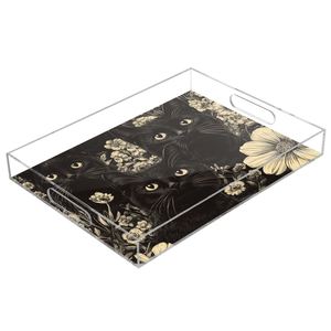 Decorative Custom <b>Clear</b> Acrylic Rectangle Food Serving Tray Amazing yellow & White Printed Crafts for <b>table</b> Food Serving Tray - Product Image 6