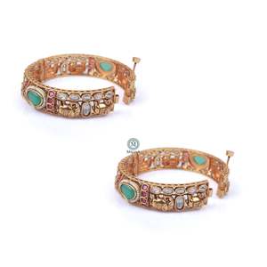 Vantara Gold Plated Copper Alloy Ethnic Cuff Bangles - Product Image 4