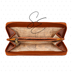 Cartera de cuero con cremallera y diseño artesanal 2026 para mujer, estilo occidental, con dije de cereza, RFID, vintage, para tarjetas y efectivo, para ella. - Product Image 4