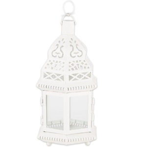 Hexagon Moroccan <b>Brass</b> <b>Lantern</b> With Intricate Cutouts Golden Finish Home Decoration Durable Candle Holder - Product Image 5