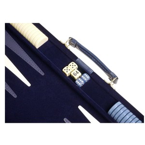 Luxury Leather Backgammon <b>Set</b> Premium Velvet Board Game Custom Wooden Classic Travel Backgammon Board Case with <b>Dice</b> Shakers - Product Image 3