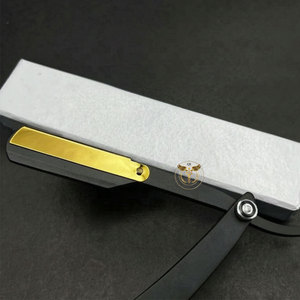 StainlessSteel <b>Single</b> <b>Blade</b> Barber <b>Razor</b> Professional Folding Straight Shaving <b>Razor</b> with Replaceable <b>Blade</b> Durable Metal Handle - Product Image 5