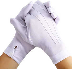 Guantes de Algodón Blancos Bordados con la Cruz Roja de los Caballeros Templarios, Accesorio de Alta Calidad para la Regalia Masónica - Product Image 1