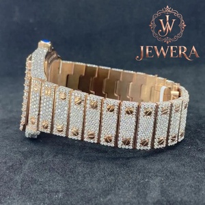 Full Stone Hip Hop Moissanite Diamond Watch with OEM ODM Customization for Global Distributors and Importers Available for Sale - Product Image 6
