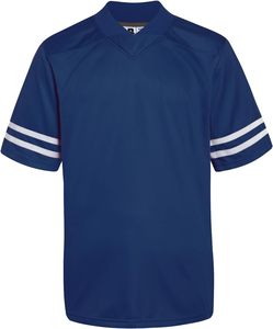 Camiseta de Fútbol Unisex HOLDEN INDUSTRY Azul 100% Poliéster con Cuello en V y Franjas Blancas en las Mangas, Uniforme Transpirable para Adultos - Product Image 1