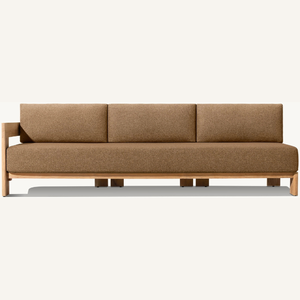 Canapé en bois de teck pour trois personnes, style moderne avec mousse souple et accoudoirs robustes et confortables - Product Image 4