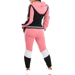 Ensemble de survêtement d'hiver pour femmes grande taille, couleur unie, sweat-shirt 100% coton avec pantalon de jogging deux pièces - Product Image 2