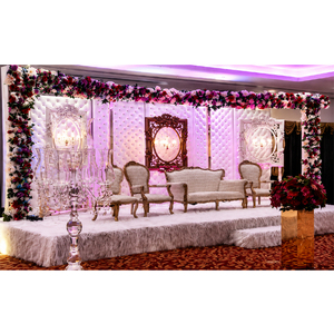Toile de fond de mariage blanche capitonnée élégante, décoration de mariage moderne, panneau de toile de fond en cuir capitonné, toile de fond de scène pour événements exclusifs - Product Image 1