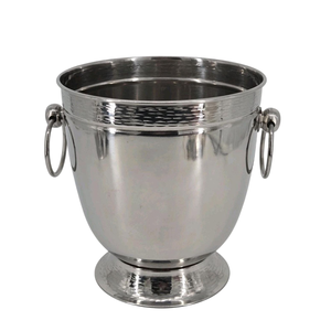 Cubetas de hielo de acero inoxidable chapadas en oro para fiestas, tinas de metal pulido únicas con asas, enfriador de vino grande, tina para bebidas - Product Image 4