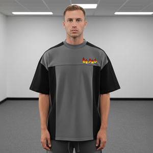 Camisetas Extra Grandes de Color Sólido de Alta Calidad para Hombre, 100% Algodón, Hombros Caídos, Impresión de Serigrafía, Logotipo Personalizado, Estilo Hip Hop, Ecológicas - Product Image 4