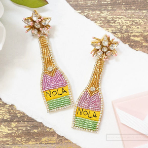 Pendientes de cuentas de semillas para fiesta de Nueva Orleans, con diseño de botella de Nola, para despedida de soltera y Mardi Gras, para mujer - Product Image 6
