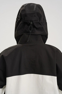 Chaqueta Cortavientos con Capucha para Hombre, Estilo Boxy, Manga Larga, Informal, Deportiva, Negra y Blanca, 100% Algodón, para Invierno, con Forro Polar - Product Image 5