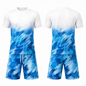 Conjunto de Uniforme de Fútbol Sublimado Personalizado de Alta Calidad, Jersey Unisex con Cuello Redondo, Secado Rápido, Transpirable, 100% Poliéster, Manga Corta - Product Image 4