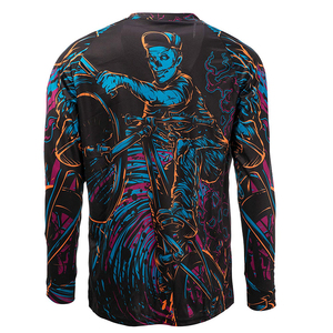 Custom Men Long Sleeve Digital Print Windproof Breathable Quick Dry Lightweight Racing Jersey for Motocross MTB Mountain Biking - Product Image 2