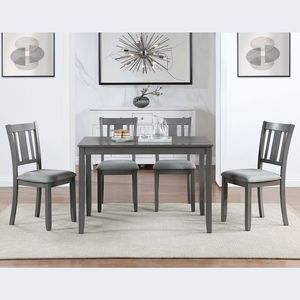 <b>Small</b> Space 4-Person Rectangular Dining <b>Table</b> Gray Wooden <b>Kitchen</b> <b>Table</b> <b>for</b> Optimal Space Usage ONLY <b>TABLE</b> - Product Image 3