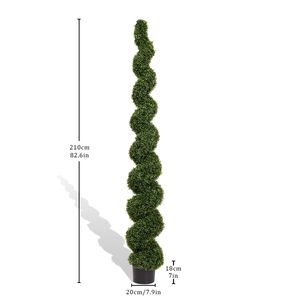 Arbre artificiel en spirale en buis de 210 cm résistant aux UV pour l'extérieur, plante bonsaï, 1 pièce/ensemble - Product Image 2
