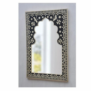FAIZA <b>CRAFT</b> FC-1149 Modern Silver Bone Inlay Handmade Customizable Size Color Polished Edge Framed Wall <b>Mirror</b> Uttar Pradesh All - Product Image 5