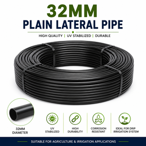 Tuyau principal latéral flexible en LDPE haute densité de 32 mm pour l'irrigation goutte à goutte agricole, en rouleau, noir - Product Image 3