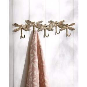 Gancho de Pared de Hierro Resistente |   Colgador Metálico Floral de 5 Niveles |   Percha Decorativa Dorada Antióxido |   Venta al por mayor - Product Image 3