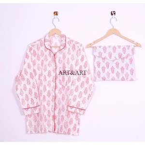 Pijamas de algodón con estampado floral rosa para mujer, ropa de dormir suave, conjuntos de pijamas, regalo perfecto de Navidad para mujer - Product Image 2