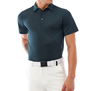 Chemise décontractée pour homme, coupe droite, en coton 100% tricoté, respirante, à manches courtes boutonnées, 180g, teinte en fil, idéale pour le golf, personnalisable, vente en gros ODM - Product Image 5