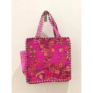 Sac fourre-tout mini ouvert matelassé en coton style bohème, fait main, petit sac à main pour femme, sac de shopping indien, sac à main décontracté pour tous les jours, été automne - Product Image 1