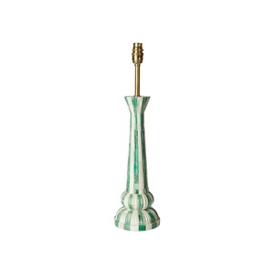 Lámpara Decorativa Exclusiva con Incrustaciones de Hueso Estilo Art Deco, 100% Hecha a Mano, para Diseñadores de Interiores, Minoristas e Importadores, Rayas Verdes y Blancas - Product Image 2