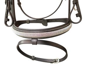 Brida de Cuero Inglés Premium para Caballo con Decoración de Diamantes de Imitación y Herrajes de Latón para Entrenamiento y Competición Ecuestre - Product Image 4
