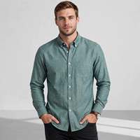 Kemeja Pria Protego Berkualitas Tinggi, Bahan Twill Oxford, Lengan Pendek, Kerah Kancing, Kasual, Bernapas, Katun, Gaya Musim Panas