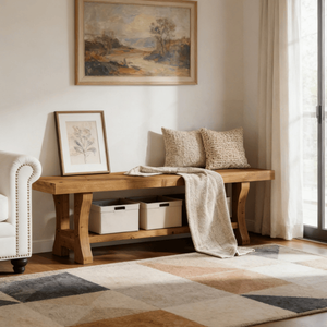 Solid Bedroom Furniture Durable Bench for <b>Comfort</b> and Style - Product Image 1