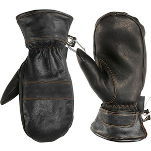 Gants de ski thermiques d'hiver pour la course sur neige en plein air, mitaines de ski en cuir coupe-vent, gants de snowboard de haute qualité avec logo personnalisé - Product Image 1