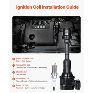 Ensemble de 6 bobines d'allumage compatibles avec les bougies d'allumage pour Nissan Maxima Murano Altima Pathfinder Quest Xterra Pathfinder FR - Product Image 6