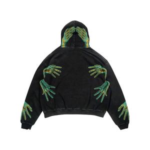 Sudaderas con Capucha Estampadas de Alta Calidad, 400 Gsm, 100% Algodón, para Hombre, al por Mayor, Personalizadas, Estilo Francés, Lavado Ácido, Cortas, para Invierno - Product Image 6