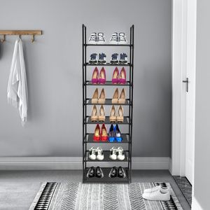 Scarpiera a 8 Ripiani con Struttura in Acciaio Inossidabile, Contiene 16-20 Paia di Scarpe - Product Image 3