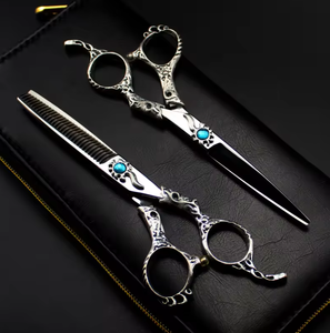 Kit de ciseaux à effiler professionnels en acier inoxydable pour la coupe de cheveux, outils de salon de coiffure, à vendre - Product Image 2