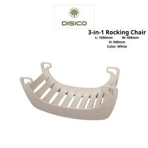 Balançoire scandinave en bois pour enfants, design semi-circulaire, écologique, avec dossier robuste. - Product Image 1