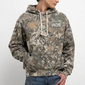 Sweat à capuche tendance pour homme, motif camouflage et strass, en coton, coupe oversize, style streetwear, épais, vente en gros OEM, mode - Product Image 5
