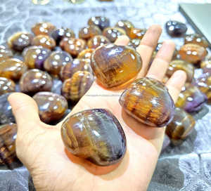 Pierre précieuse d'agate naturelle de haute qualité-pierre de coeur de fluorite pour la décoration de la maison guérison terre amour méditation nouveauté - Product Image 3